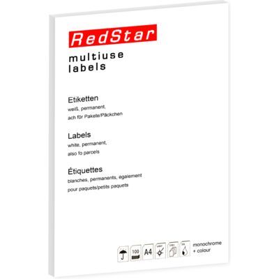White Label A4 Sticker Sheet - 10 per sheet (105mm x 57mm)