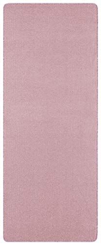 Hanse Home NASTY Loper laagpolig vloertapijt zacht (80x150 cm, 100% polypropyleen, onderhoudsvriendelijk, geschikt voor vloerverwarming), Uni lichtroze, 80 x 150 cm