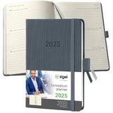 Sigel Conceptum weekagenda - A6 - 2025 (NL/FR/EN/DU) - Dark Grey - hardcover
