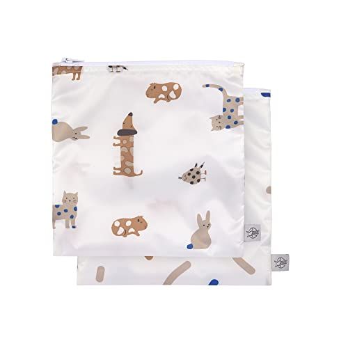 LÄSSIG Herbruikbare Opbergtas Snack Bag 2 Stuks/Snack Bag Little Mateys Royal Blue