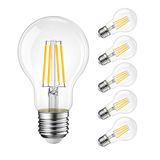 LVWIT 10.5W E27 Filament LED A60, 2700K Warm Wit, 1521 lm, Niet Dimbaar, Helder Glas (6 Stuks)