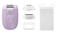 Philips Epilator Series 4000 – Paars – Epileren, scheren en exfoliëren met snoer voor lichaam en gevoelige gebieden met 4 accessoires en ledlamp – BRE257/00