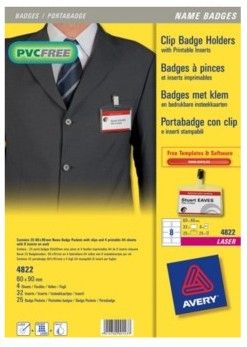 Avery 4822 Badge - Transparant - 6.00 cm x 9.00 cm