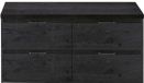 BES LED Porto Badmeubelset 120 cm - 4 Laden Black Oak - Wastafelbovenblad Black Oak