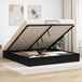 Prolenta Maison Exclusive Lit plateforme de style ottoman, finition noire imitation chêne, dimensions 160 x 200 cm