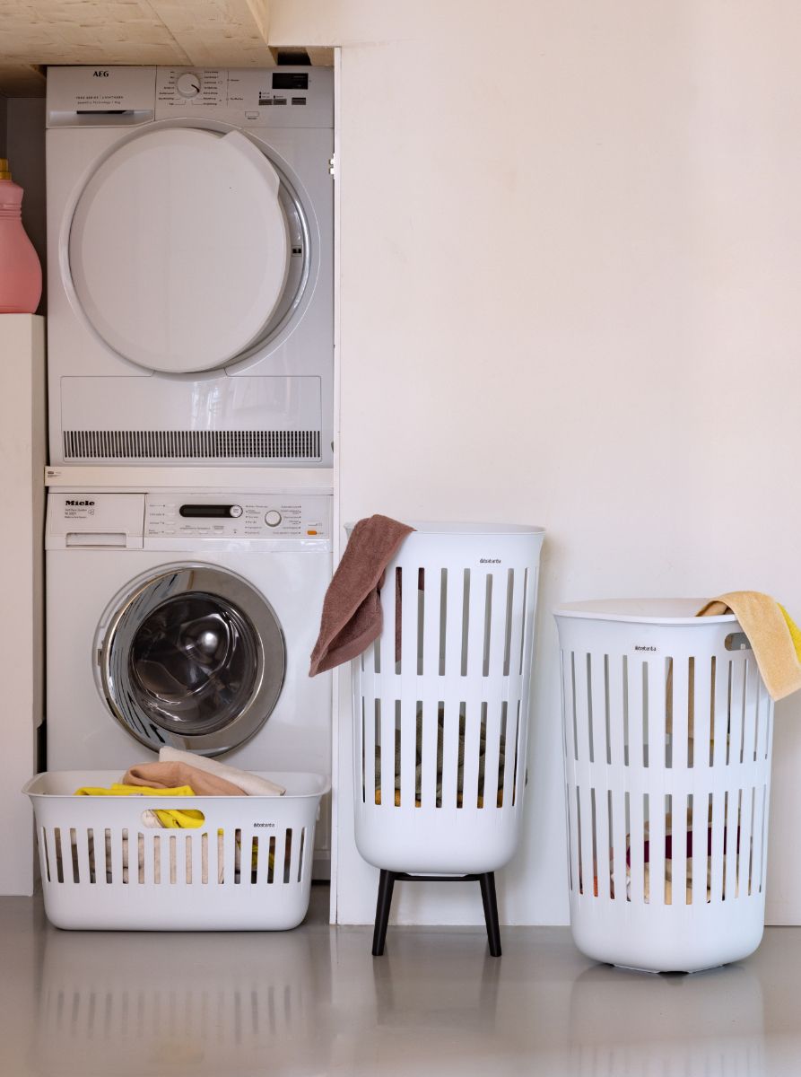 Brabantia Collect-It wasmand 40 l, set van 2, gerecycled plastic, wit