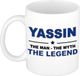 Bellatio Decorations Naam cadeau Yassin - The man, The myth the legend koffie mok / beker 300 ml - naam/namen mokken - Cadeau voor o.a verjaardag/ vaderdag/ pensioen/ geslaagd/ bedankt