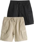 Next - Jongens - 2 cargoshorts - Zwart