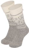 Apollo Wollen huissokken/slofsokken Nordic - dames - lichtgrijs - maat 39-42