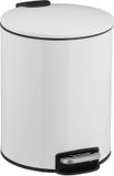Relaxdays Pedaalemmer 5 liter Wit Metaal Softclose Binnenemmer Handvat