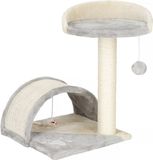 Springos Krabpaal - 2 Etages - Voor Katten - Meubelbescherming - 35 x 34,5 x 47 cm - Grijs/Beige