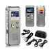 Garvee Digitale voicerecorder, 8 GB, draagbaar dicteerapparaat met lcd-display, MP3-speler en ingebouwde microfoon, perfect voor lezingen, vergaderingen en interviews, USB, zilver, 8 GB