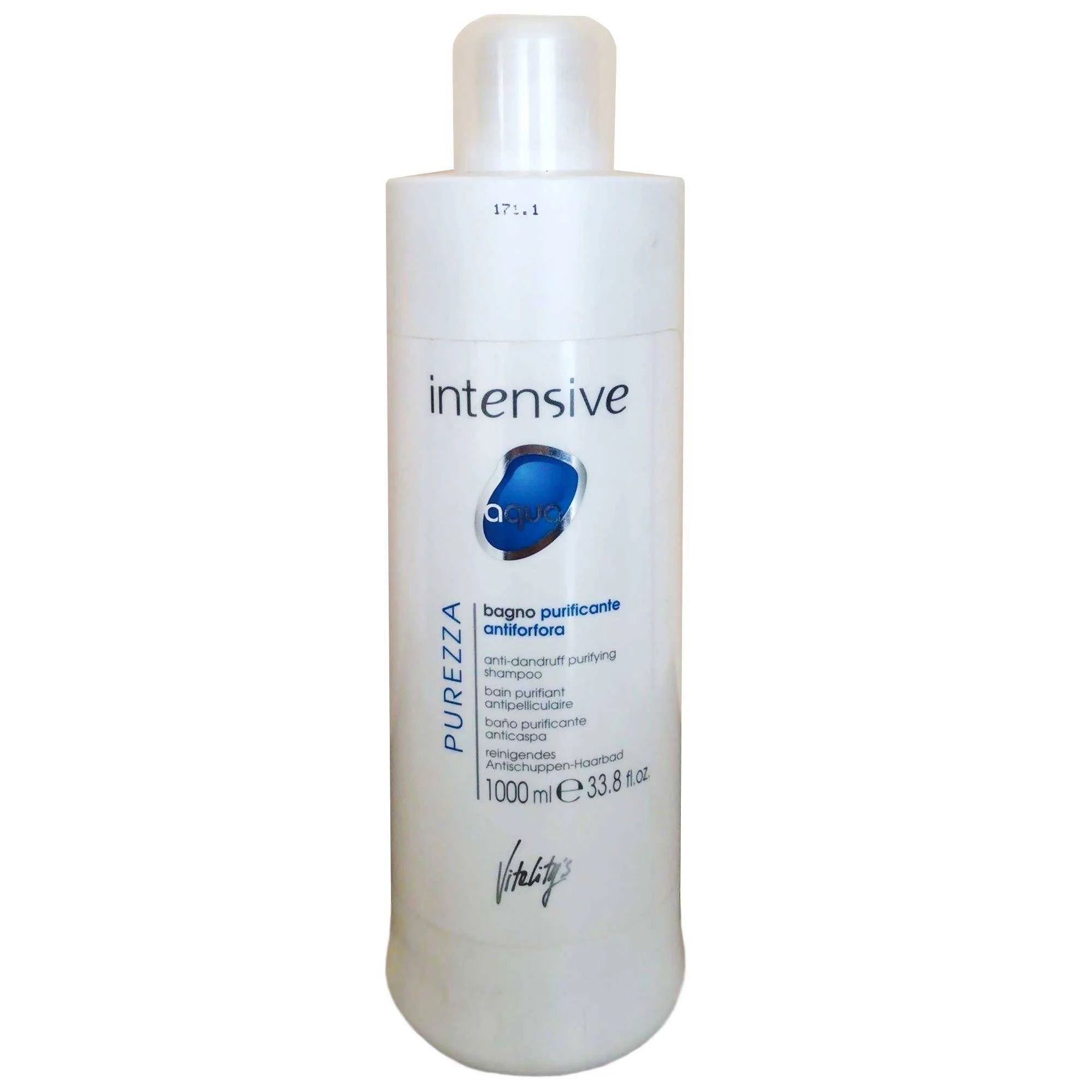 Vitality's Intensive Aqua Purezza Anti-dandruff Shampoo 1000ml - Professional Women's Shampoo - All Hair Colors