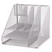 D.RECT Bureau-organizer, zilveren tafelorganizer, multifunctionele organizer, pennenhouder, metalen rooster, 8 vakken, kantoorbenodigdheden, voor thuis, kantoor