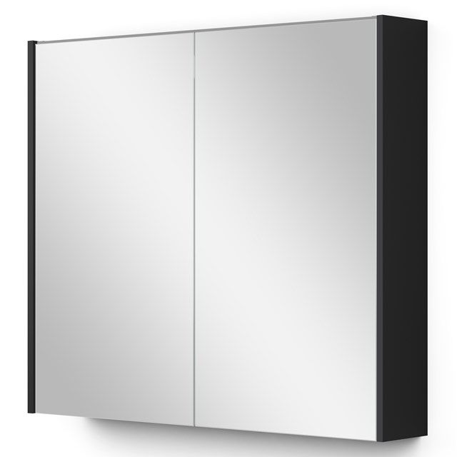 Maxaro Spiegelkast Met Verlichting Modulo 80x70cm Mat Zwart