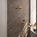 Brauer Gold Edition Thermostatische Regendoucheset Inbouw - Hoofddouche 30 cm - Rechte Wandarm - 3 Weg - Handdouche Rond 3 Standen - Doucheslang - Wandaansluitbocht - Geborsteld Goud