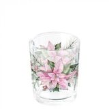 Ambiente Theelichthouder Pink poinsettia