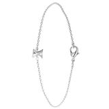 Lucardi Dames Armband met letter hanger - Staal - 18 cm - Zilverkleurig