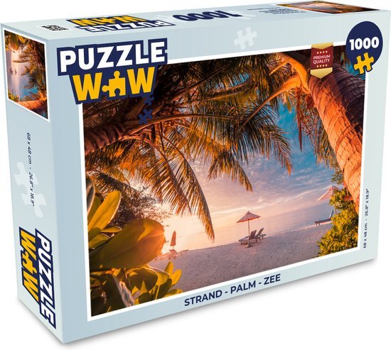 MuchoWow Puzzel Strand - Palm - Zee - Legpuzzel - Puzzel 1000 stukjes volwassenen