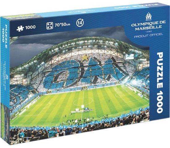 MEGABLEU 2D-puzzel - Olympique de Marseille - 1000 stukjes - Vanaf 14 jaar