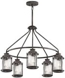 Kichler LED Kroonluchter | 5X E27 Max 60W | IP44 | Dimbaar | Weathered Zinc