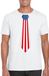 Bellatio Decorations Wit t-shirt met Amerikaanse vlag stropdas heren - Amerika supporter S