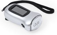 Merkloos Survival zaklamp - zonne-energie en dynamo - oplaadbaar - zilver