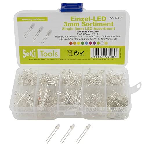 Seki LED-assortiment 400 stuks 3mm - 10 kleuren