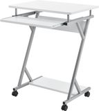 en.casa Computertafel bureau op wielen pc tafel 60x40x75 cm wit