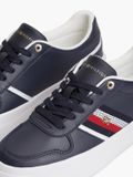 Tommy Hilfiger Leather Global Stripe Platform Trainers Femme Bleu