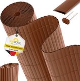 Sol Royal PVC Privacy Screen 100x300 cm Drievoudig Versterkt – Kunststof Balkon Privacy Fence met Clips & Afdeklijst – Tuinafscheiding Windbescherming Weerbestendig UV-bestendig – Bruin