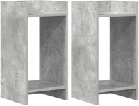 vidaXL Plantenstandaard 2 stuks Betongrijs 30 x 30 x 60 cm Bewerkt hout
