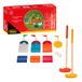 Idena 40383 - Houten minigolfset, 11-delige golfset inclusief 2 clubs, 2 golfballen, 3 hindernissen en 4 holes met vlaggen, voor binnen en buiten, voor volwassenen en kinderen vanaf 6 jaar