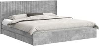 vidaXL Bedframe met opbergruimte en hoofdbord Betongrijs 200 x 200 cm