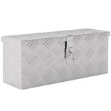 HOMCOM Opbergdoos met sleutelslot, 50 x 15,5 x 20,5 cm, zilverkleurig