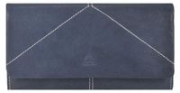 Elzusha - Portefeuille en cuir pour femmes 19 cm, bleu marine