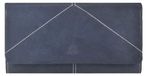 Elzusha - Portefeuille en cuir pour femmes 19 cm, bleu marine