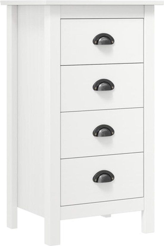 vidaXL Dressoir Hill 46x35x80 cm massief grenenhout wit