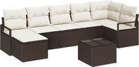 vidaXL - Bankstel - 8 - st - Bruin - en - Crème - poly - rattan