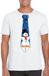 Bellatio Decorations Shoppartners Bv Foute kersttrui t-shirt - met sneeuwpop stropdas print - wit - voor heren - korte mouwen XXL