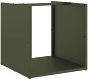 vidaXL - Brandhoutrek - 40x40x40 cm - Koudgewalst Staal - Olijfgroen