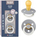 BIBS Colour Glow Fopspeen - 18-48 mnd - 2-pack - Rond - Cloud