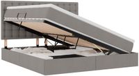 vidaXL LED opbergbed met matras Taupe 160 x 200 cm Stof