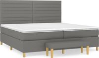 vidaXL Boxspring met matras stof donkergrijs 200x200 cm