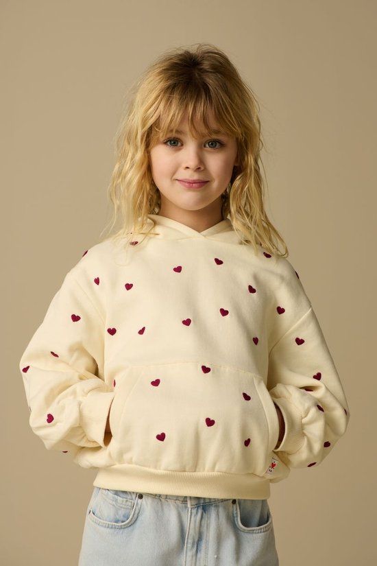 Sissy-Boy Witte hoodie met hartjes embroidery