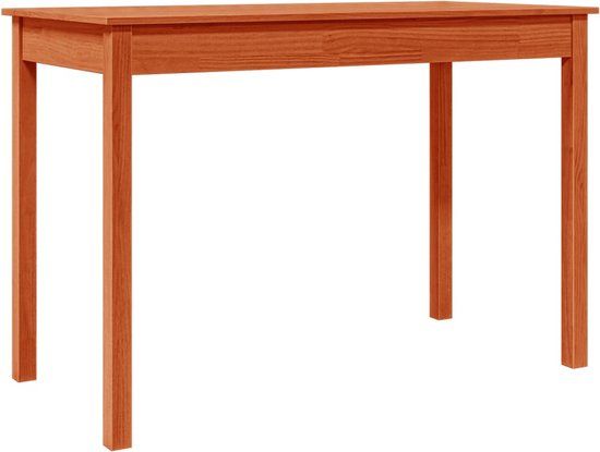 vidaXL Eettafel 110x55x75 cm massief grenenhout wasbruin