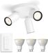 Philips Hue Pongee Opbouwspot (Wit) - Warm tot Koelwit Licht - Incl. Hue Dimmer Switch - Plafondspot met 3 Lichtpunten - GU10 - Hue White Ambiance