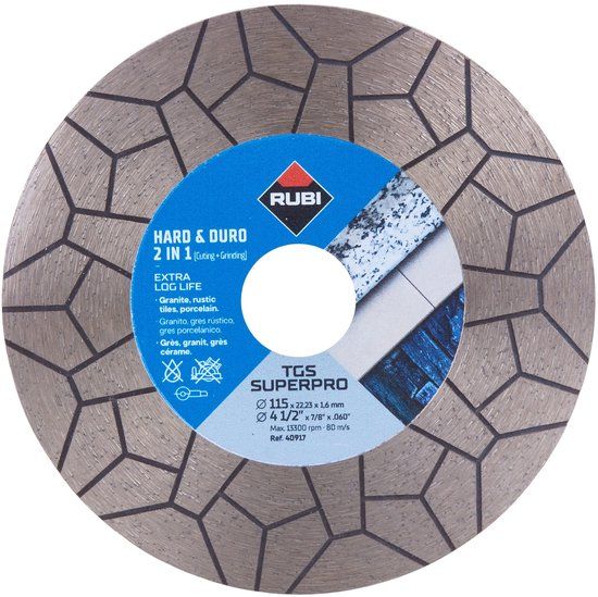 Rubi diamantschijf 115 mm TGS Superpro 115 x 22,2 mm
