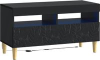 vidaXL - LED - tv-meubel - Zwart - Bewerkt - hout