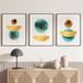 Lot de 3 affiches / posters triptyque - Formes géométriques - 3 affiches - 50x70 cm (cadres non fournis) - Bordure noire et blanche